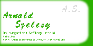 arnold szelesy business card